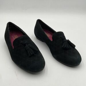 Munro Loafers Women's‎ Size 6.5 M Tallie Tassel Black Suede Slip on Casual Shoes